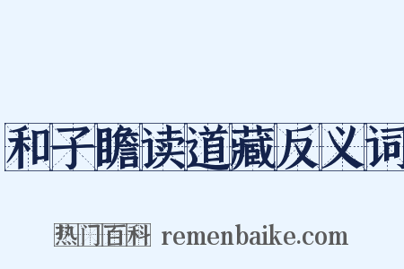 和子瞻读道藏反义词是什么意思的图片